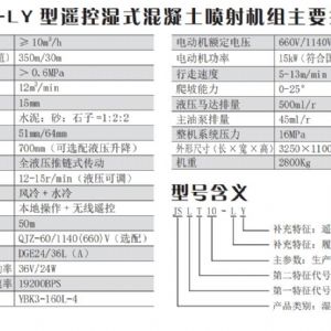 JSLT10-LY 型遥控湿式混凝土喷射机组